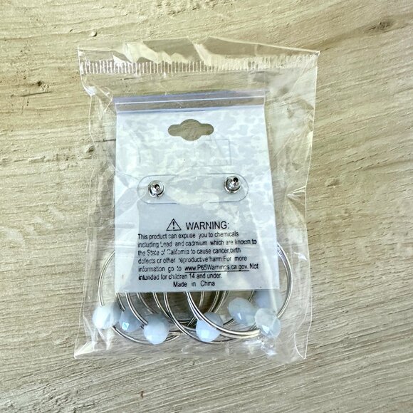 Silver Cross + Quartz Hoop Earrings - Picture 6 of 12